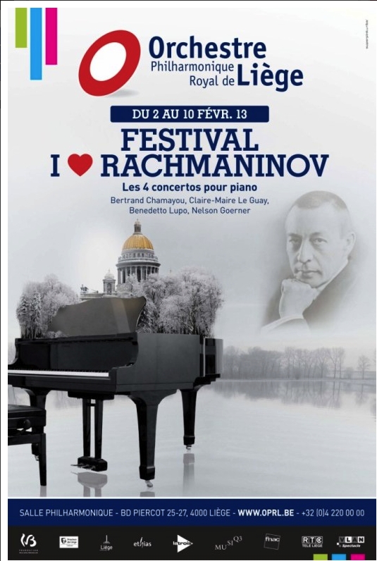 Affiche. Rachmaninov. Récital Goerner. OPRL Liège 2013-02-02